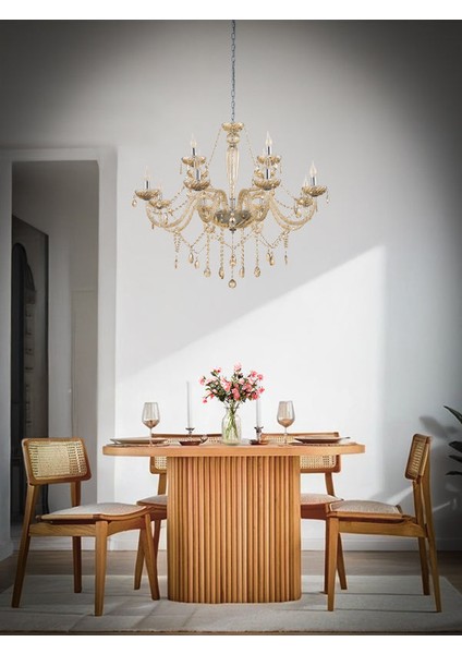 Mena Iskandinav Natural Ahşap Masa Sandalye Takımı 90X130