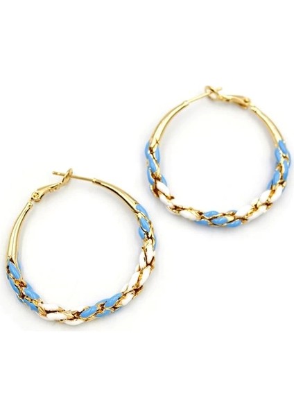 Mineli Halka Küpe - Mavi fiyatları