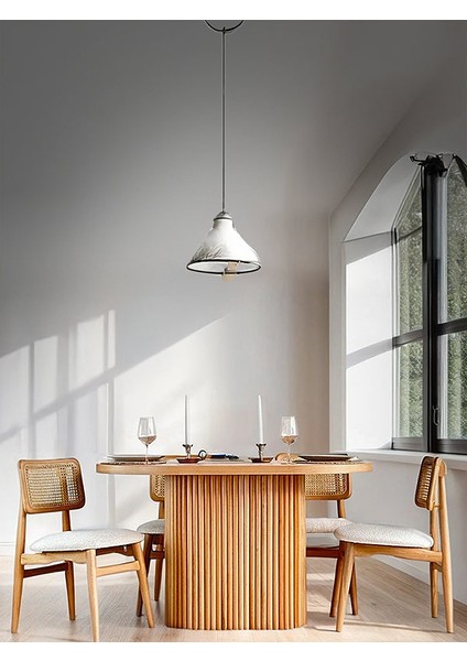 Manas Iskandinav Natural Ahşap Masa Sandalye Takımı 90X130