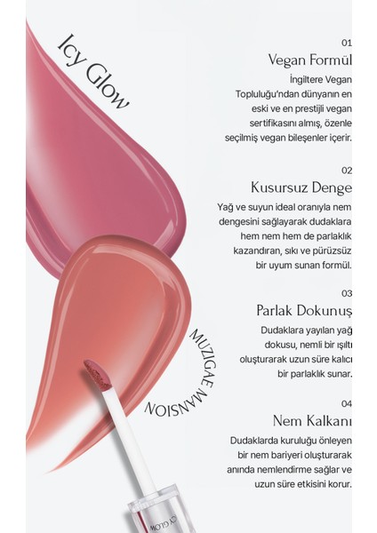 Uzun Süre Parlak Görünüm Sunan Lip Gloss MUZIGAE MANSION Icy Glow (11 Tannin) fırsatları