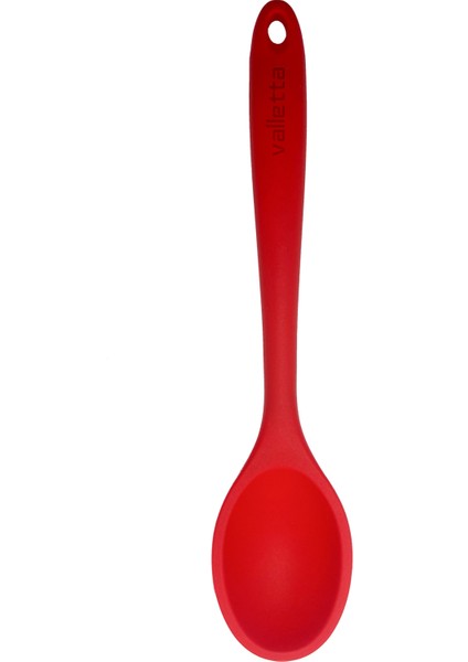 Tekli Isıya Dayanıklı Yanmaz Yapışmaz Silikon Servis Kaşık Kırmızı