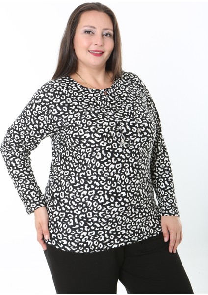 Kadın Desenli Likralı Yünlü Viskon Bluz modelleri