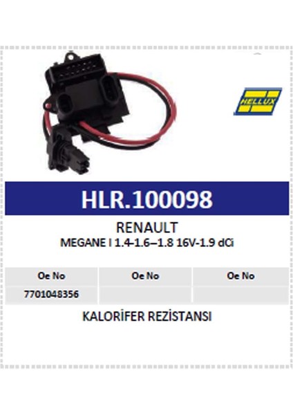 Kalorifer Rezistansı Renault Megane I 1.4-1.6-1.8- modelleri