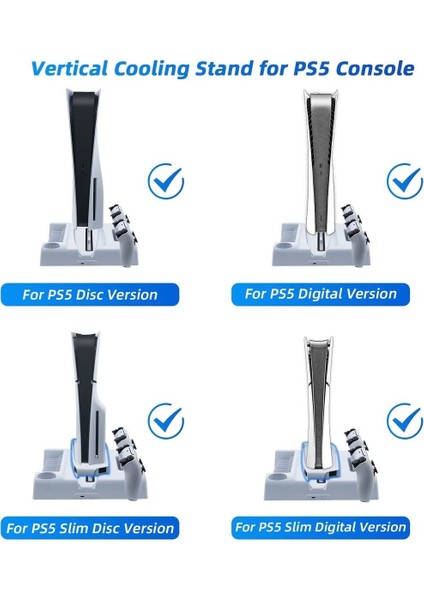 TP5-3537D Ps5 Slim ve Tüm Modeller Için Multi Fonksiyon Soğutma ve Şarj Ünitesi