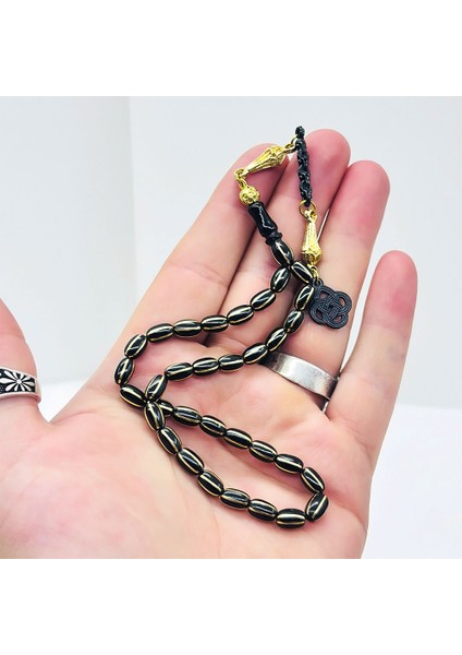 Mini Boy Pirinç Işlemeli Gürcistan Oltu Taşı Tesbih modelleri