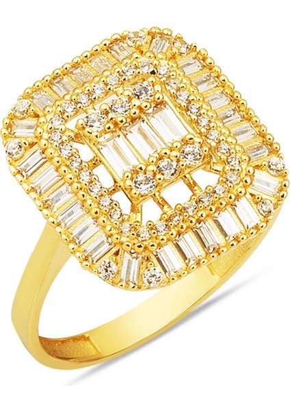 Safira 14 Ayar Altın Baget Yüzük