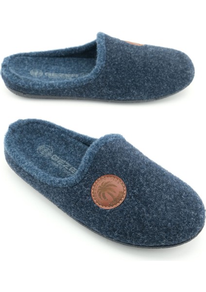 Erkek Kışlık Keçe Çıkarılabilir Iç Taban Rahat Ev Bahçe Gondol Terlik