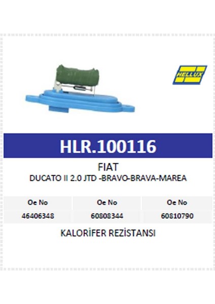 Kalorifer Rezistansı Fıat Ducato Iı 2.0 Jtd -Bravo modelleri