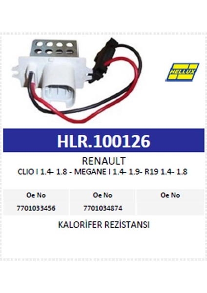 Kalorifer Rezistansı Renault Clıo I 1.4- 1.8 - Meg modelleri