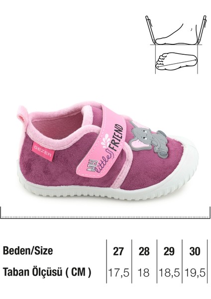 Kız Çocuk Kışlık Tek Cırt Cırtlı Ayarlanabilir Rahat Taban Ev, Bahçe, Okul, Kreş Panduf Ayakkabı fiyatları