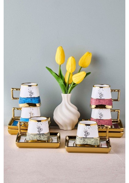 Ottoman 6 Kişilik Porselen Kahve Fincanı Takımı