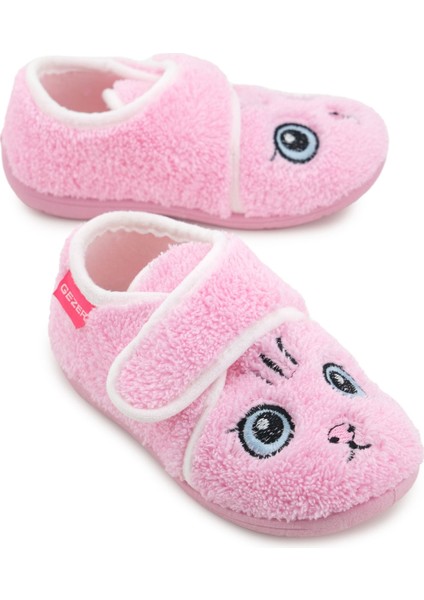 Kız Çocuk Kışlık Tek Cırt Cırtlı Ayarlanabilir Rahat Taban Ev, Bahçe, Okul, Kreş Panduf Ayakkabı