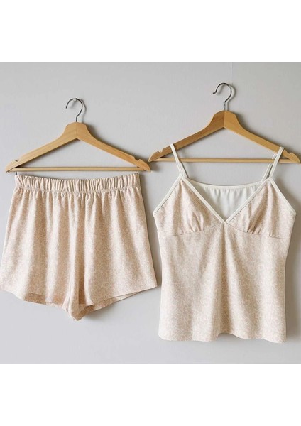 Çiçekli Pamuklu Atlet ve Şort Takımı