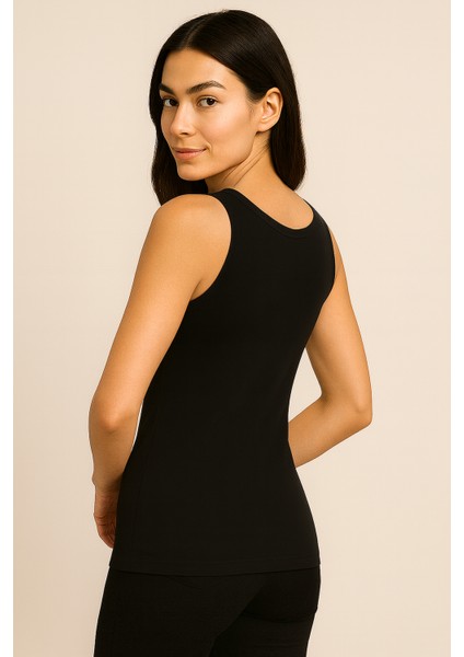 Kadın Pamuklu Ribana Kalın Askılı Atlet 3'lü Paket | Siyah K0111 fiyatları