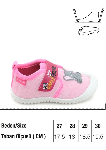 Kız Çocuk Kışlık Tek Cırt Cırtlı Ayarlanabilir Rahat Taban Ev, Bahçe, Okul, Kreş Panduf Ayakkabı fiyatları