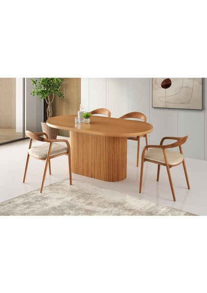 Midas Iskandinav Natural Ahşap Masa Sandalye Takımı 80X150 fiyatları