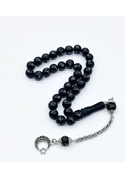 Gümüş Işlemeli Gürcistan Oltu Taşı Tesbih