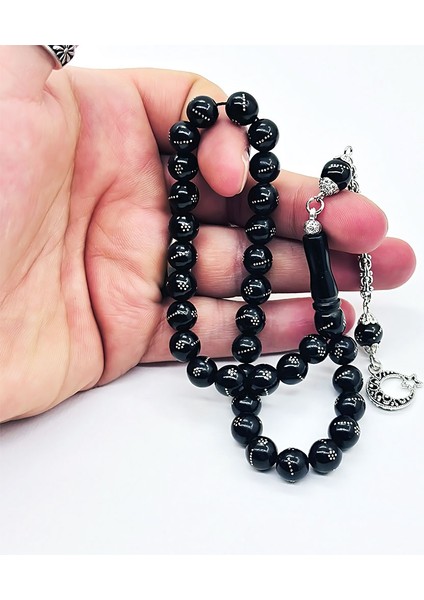 Gümüş Işlemeli Gürcistan Oltu Taşı Tesbih fiyatları