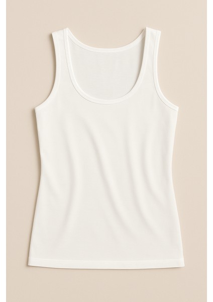 Kadın Pamuklu Ribana Kalın Askılı Atlet 3'lü Paket | Beyaz K0111 fırsatları