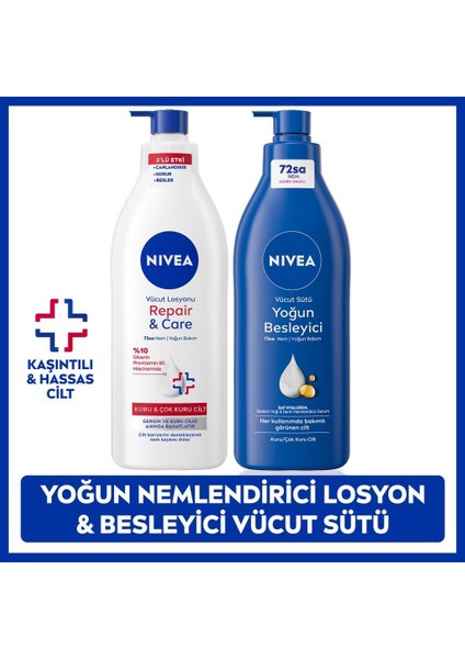 Besleyici Vücut Sütü 400ML ve Repair&care Nemlendirici Losyon 400ML, Kaşıntı Rahatlatıcı, Kuru Cilt