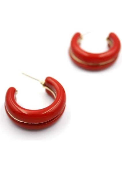 Halka Küpe - Kırmızı