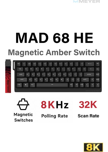 Fgg Fierce Gaming Gear MAD68 He Hall Effect Rapid Trigger 8k Mekanik Klavye (Manyetik Switch)