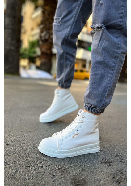 Bağcıklı Erkek Sneaker Bot Beyaz modelleri