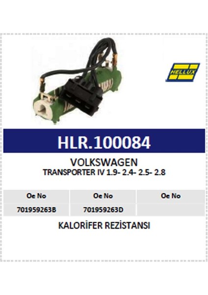 Kalorifer Rezistansı Vw Transporter Iv 1.9- 2.4- 2 modelleri