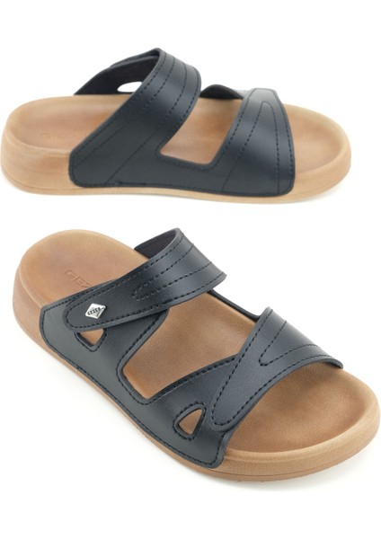 Kadın Yazlık Suni Deri Cırt Cırtlı Ayarlanabilir Rahat Taban Günlük Terlik