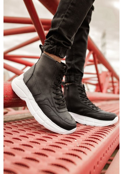 Fermuarlı Bağcık Detaylı Erkek Sneaker Bot Siyah modelleri
