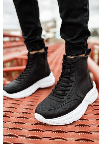 Fermuarlı Bağcık Detaylı Erkek Sneaker Bot Siyah indirimleri