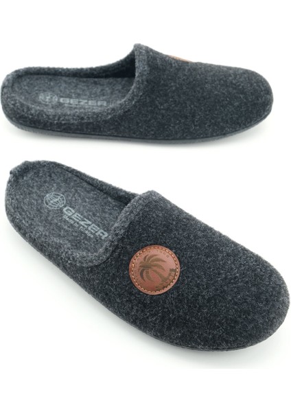 Erkek Kışlık Keçe Çıkarılabilir Iç Taban Rahat Ev Bahçe Gondol Terlik