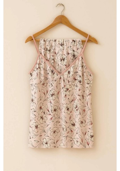 Pembe Çiçekli Atlet ve Pijama Takımı