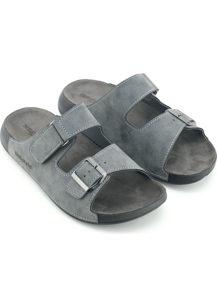 Naturela Comfort Erkek Yazlık Rahat Taban Suni Deri Tek Cırt Cırtlı Tek Tokalı Ayarlanabilir Günlük Terlik modelleri