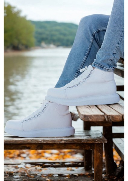 Erkek Bağcıklı Bot Beyaz MN258