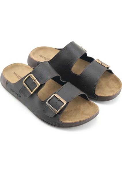 Naturela Comfort Erkek Yazlık Suni Deri Çift Toka Ayarlanabilir Rahat Taban Günlük Terlik modelleri