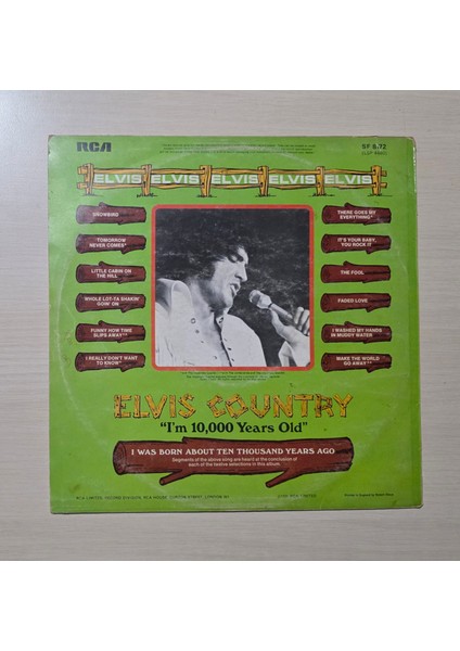 Elvis Presley - Elvis Country (I'm 10,000 Years Old) - Dönem Baskı Plak - Longplay - Lp fiyatları