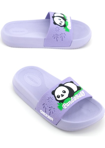 Panda Yazlık Kız Çocuk Pu Islak Zemine Uygun Rahat Taban Ev Bahçe Banyo Havuz Terlik