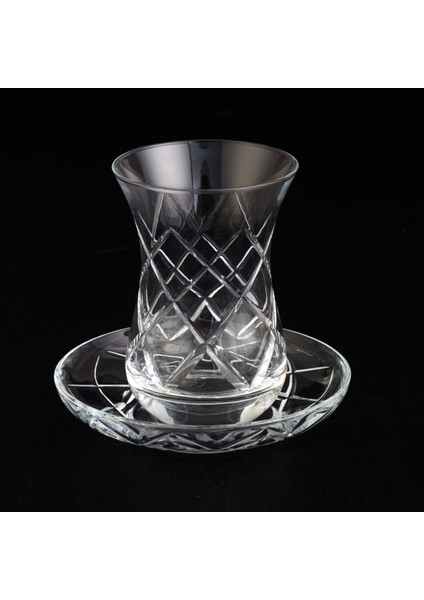 6 Kişilik Çay Seti Kristal/kesme Kare Dekor