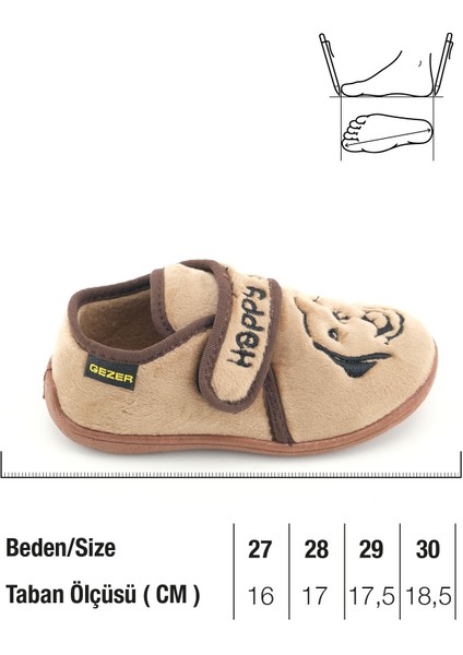 Erkek Çocuk Kışlık Tek Cırt Cırtlı Ayarlanabilir Rahat Taban Ev, Bahçe, Okul, Kreş Panduf Ayakkabı fiyatları