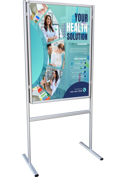 A1 59.4X84.1 Ayaklı Tek Taraflı Poster ve Bilgi Panosu Info Afiş & Reklam Panosu