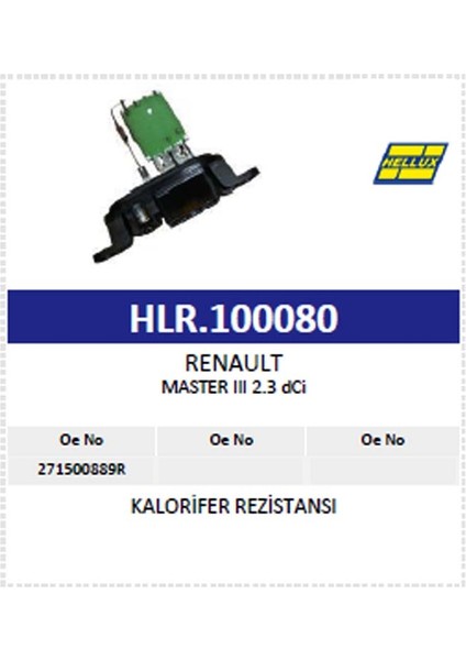 Kalorifer Rezistansı Renault Master Iıı 2.5 Dcı-Ka modelleri