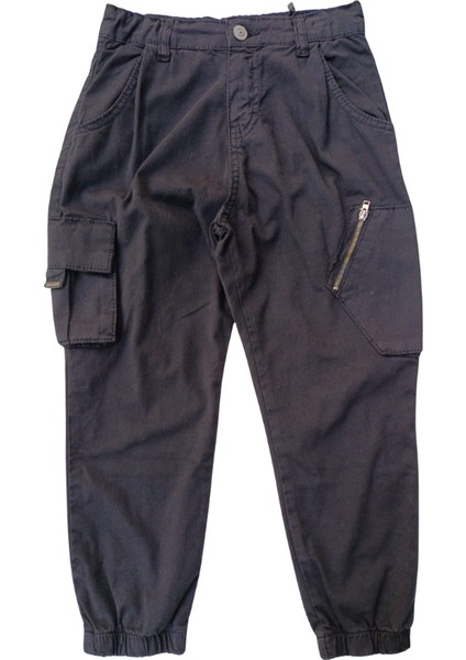 Fancy Kids Antalya Erkek Çocuk Siyah Kargo Cepli Fermuarlı Pantolon – Pamuklu Esnek Kumaş indirimleri