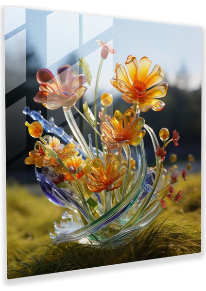 Doğal Çiçek Esansı - Cam Heykel - Doğal Çiçek Zarafet Cam Sanatı Cam Heykel