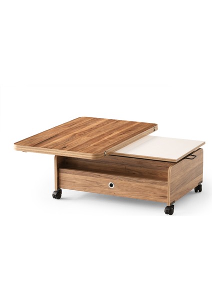 Tekerlekli Çift Çekmeceli Açılır Sihirli Sehpa fiyatları