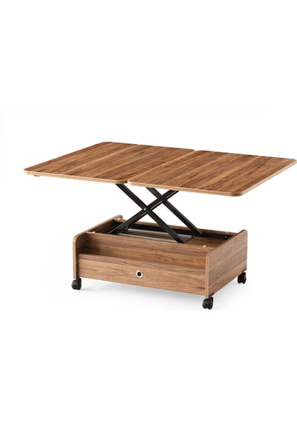 Tekerlekli Çift Çekmeceli Açılır Sihirli Sehpa