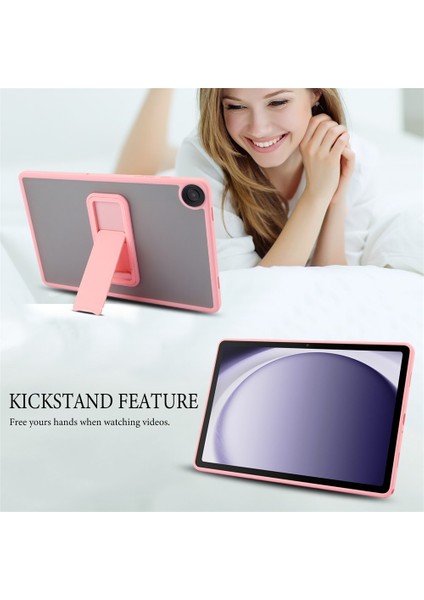 Samsung Galaxy Tab A9 Plus 11 Inc 2023 Uyumlu Yatay Stand Olabilen Antishock Köşe ve Kamera Korumalı Arka Yüzeyi Mat Threxi Kılıf SM-X210 SM-X216 SM-X218