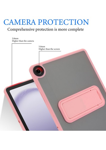 Samsung Galaxy Tab A9 Plus 11 Inc 2023 Uyumlu Yatay Stand Olabilen Antishock Köşe ve Kamera Korumalı Arka Yüzeyi Mat Threxi Kılıf SM-X210 SM-X216 SM-X218