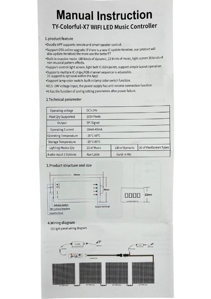 5-24V Tuya Destekli Wifi Kontrollü Pixel LED Kontrol Devresi Müzik Modlu