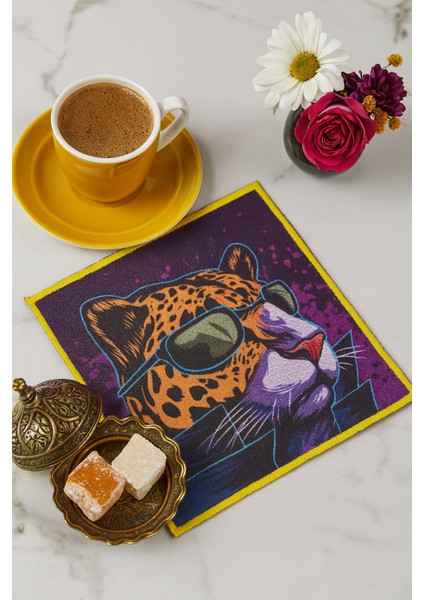 2’li Dijital Baskılı Nakış Detaylı Kokteyl Peçete DS16